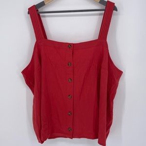 Market & Spruce Wide Pleated Strap Button Down Chrysanthemum Camisole 2X NWT‎